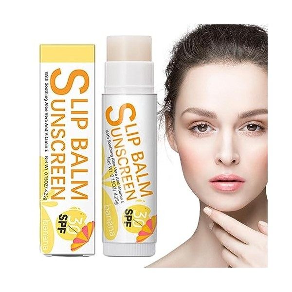 Baume à lèvres avec écran solaire - Crème solaire pour les lèvres Bum Sun SPF30 - Crème solaire format voyage pour les lèvres