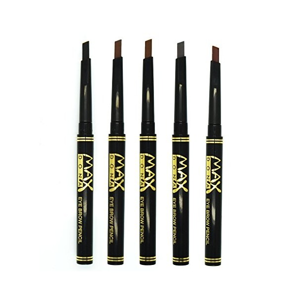 Maxdona Waterproof Retractable Long Lasting Eyebrow Eye Brow Black Case Chalk Pen Pencil BROWN Number 2 by MAXDONA