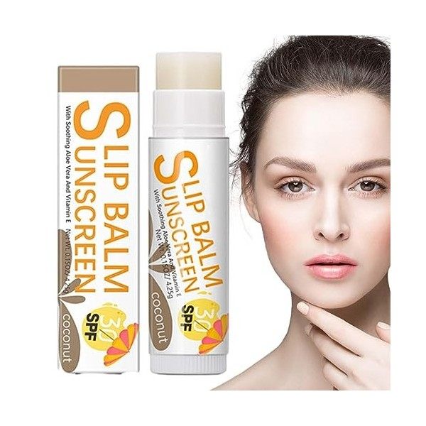 Baume à lèvres avec écran solaire - Crème solaire pour les lèvres Bum Sun SPF30 - Crème solaire format voyage pour les lèvres