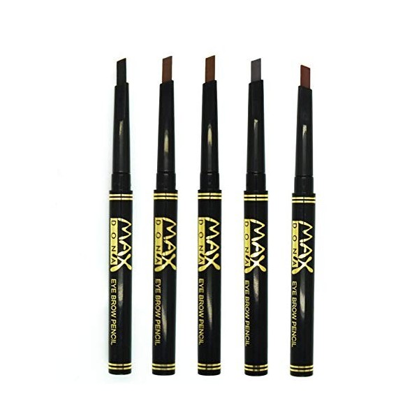 Maxdona Waterproof Retractable Long Lasting Eyebrow Eye Brow Black Case Chalk Pen Pencil CHARCOAL GREY Number 4