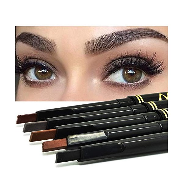 Maxdona Waterproof Retractable Long Lasting Eyebrow Eye Brow Black Case Chalk Pen Pencil CHARCOAL GREY Number 4