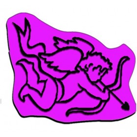 Pierre Tatouage Temporaire Ephémère Magic Tattoo Cupidon 5,5cm x 4 -cm pierre seule sans kit encreur recharge 20 ml+encreur 