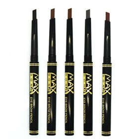 Maxdona Waterproof Retractable Long Lasting Eyebrow Eye Brow Black Case Chalk Pen Pencil DARK BROWN Number 5 by MAXDONA