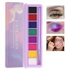 Palette deyeliner Activé par Leau, Eye-liner Mat, Eyeliner Colour, 8 Couleurs Eye-liner UV Brillant, Crayon Yeux Waterproof