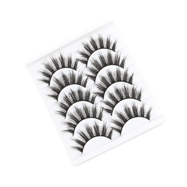 Oreola 3D Faux Cils Fluffy Anime Lashes Cils Artificiels 5 Paires Faux Cils Ensemble Spiky Lashes Faux Mink 6 Couches Dramati