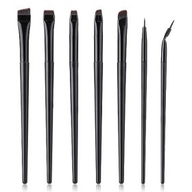7 Pièces Pinceau Eyeliner Biseauté Pinceau Eyeliner Gel de Précision Ensemble de Pinceaux de Maquillage Plat Pinceau à Sourci