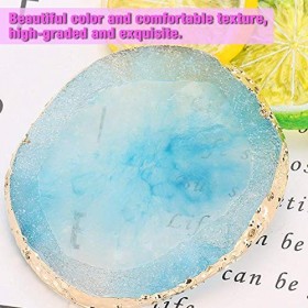 Résine Nail Art Palette, Peinture Dessin Couleur Plat Golden Edge Nail Art Peinture Gel Palette Manucure Outil Bleu 