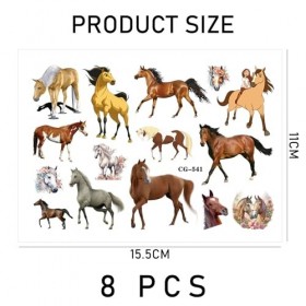 Lot de 8 tatouages temporaires en forme de cheval, autocollants de tatouage temporaires pour enfants, autocollants de tatouag