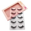 3D Fiber Faux Cils, 5 Pairs Réutilisable Naturel Messy Volume Fluffy Longue Croix Maquillage Faux cils Crisscross Épais Noir 