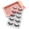 3D Fiber Faux Cils, 5 Pairs Réutilisable Naturel Messy Volume Fluffy Longue Croix Maquillage Faux cils Crisscross Épais Noir 