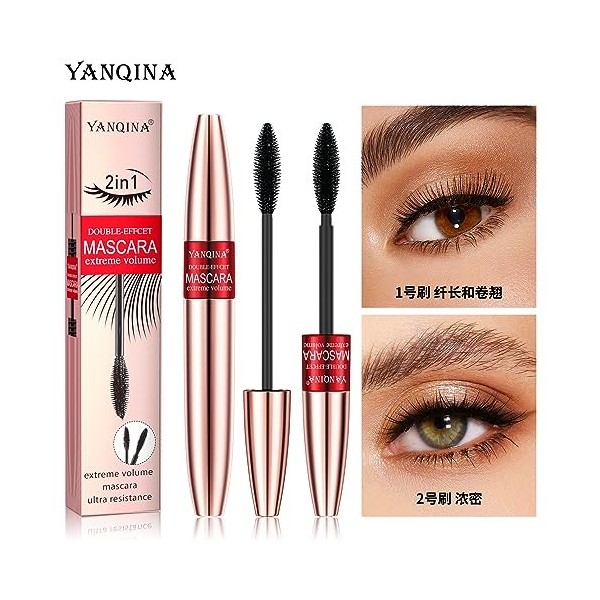 Mascara Slender Curling 2 en 1 et Mascara résistant à la transpiration longue durée Code Mascara Rose Gold, One Size 