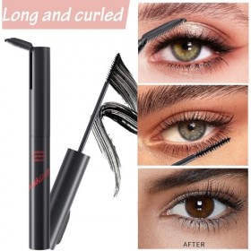 Tawagic Mascara noir avec peigne à cils, mascara résistant aux taches, étanche et volumineux effet densifiant