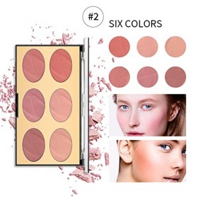 A/R Palette de fards à Joues 6 Couleurs - Palette Contouring et | Palette de fards à Joues Multicolores, Fard à Joues pour Le