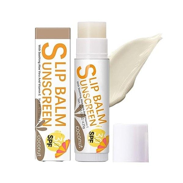 Baume à Lèvres Solaire - Baume à Lèvres Hydratant Bum Sun SPF30 - Crème solaire pour les lèvres, crème solaire format voyage 