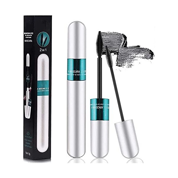 Lash Cosmetics Vibely Mascara,4D Silk Fiber Lash Mascara,2 in 1 Thrive Mascara for Natural Lengthening and Thickening Effect,