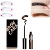 Brow Tattoo Gel Tint, Peel Off Tattoo Eyebrow Gel,Waterproof Eyebrow Gel With Eyebrow Stencil,Long Lasting Waterproof Eyebrow