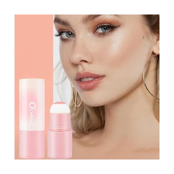 Bâton de fard à joues imperméable avec tête en éponge pour éclaircir le visage contour girly éponge maquillage bâton avec blu