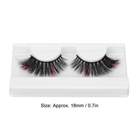 Faux Cils Colorés, Faux Cils à Paillettes Roses Réutilisables 18 Mm pour Fête Costumée G11X01‑2 