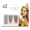 PTIT CLOWN - 23352 | Kit Maquillage Or Brillant pour Festival de Couleurs : Éclat Festif, Facile à Utiliser, Lavable, Non To