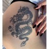 Tatouages temporaires pour le corps - Motif dragon - Étanche - Pour homme et femme - Noir