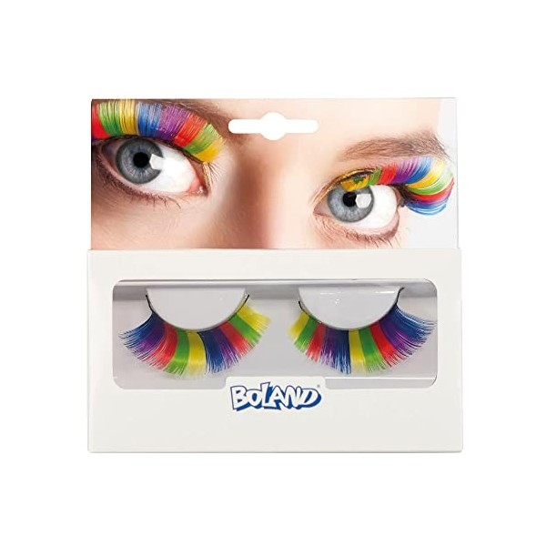 Faux cils auto-adhésifs arc-en-ciel multicolore