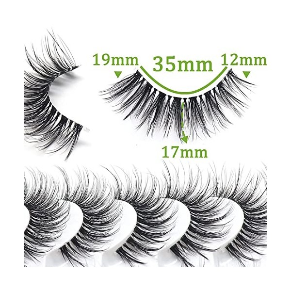 Faux Cils Naturel court 3d Faux Cils Doux 5 paires Réutilisable Cat Eye Fake Lashes Waterproof les faux cils Wispy Eye Lashes