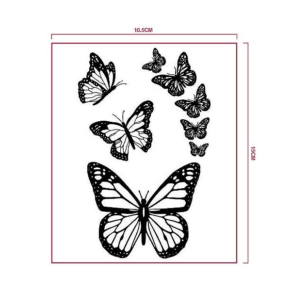 TREND ON TATS butterfly temporary tattoo, black butterfly tattoo, temporary tattoo, fake tattoos for kids, temporary, temp. t