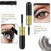 Mascara Effet Faux Cils - Double Extrémité Mascara Waterproof Noir avec Fibres Sèches,Mascara Volume Longue durée à Faux Effe