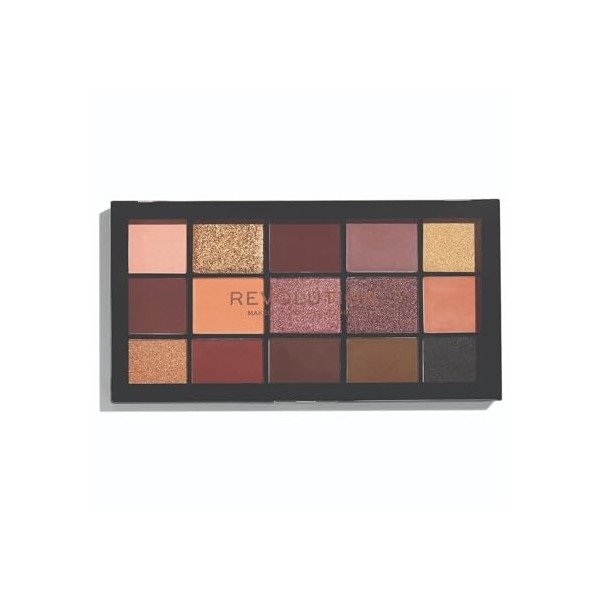 Makeup Revolution, Palette dombres à paupières Reloaded, Valvet Rose, 15 nuances, 16.5g Crème