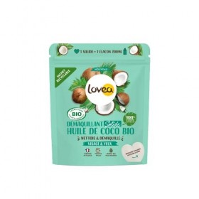 LOVEA - Démaquillant Solide - Huile De Coco Bio - Nettoyant & Démaquille le Visage - Convient Aux Yeux Sensibles - 100% DOri