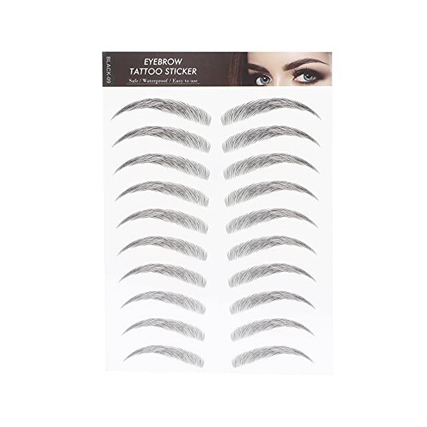 Autocollants de Tatouage de Sourcils 6D, Pochoirs de Mise en Forme des Sourcils, Faux Sourcils Imperméables Semi-permanents p