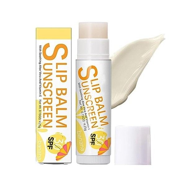 Crème solaire pour les lèvres - Baume à Lèvres Hydratant Bum Sun SPF30 - Crème solaire format voyage pour les lèvres, apaise 