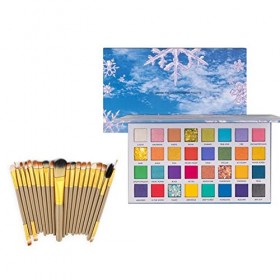 HAFNFUE Palette de fards à paupières avec 20 pinceaux de maquillage, 32 couleurs de maquillage, palette de fards à paupières,