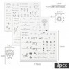 3 Feuilles Tatouages Temporaires Stickers Tatouages en Lettre Motif Plante Éphémère pour Fête Party Faveur Décoration Vacance