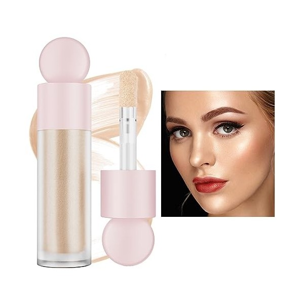 Highlighter Liquide Hydratant Brighten, Luminateur Liquide Longue Durée Smooth Shimmer, Bronzer Liquide Contour Stick Facile 