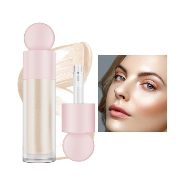 Highlighter Liquide Hydratant Brighten, Luminateur Liquide Longue Durée Smooth Shimmer, Bronzer Liquide Contour Stick Facile 