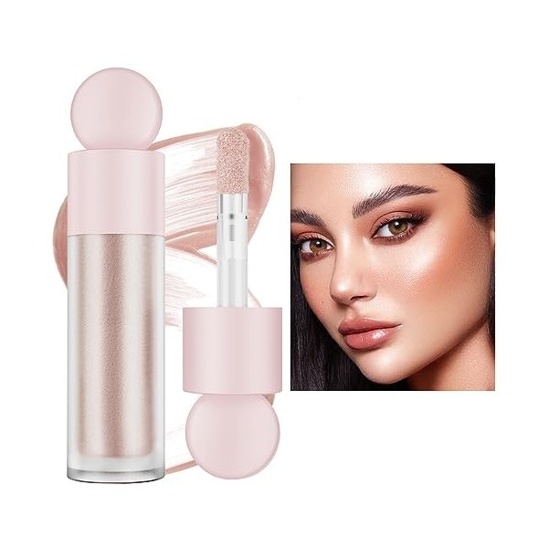 Highlighter Liquide Hydratant Brighten, Luminateur Liquide Longue Durée Smooth Shimmer, Bronzer Liquide Contour Stick Facile 