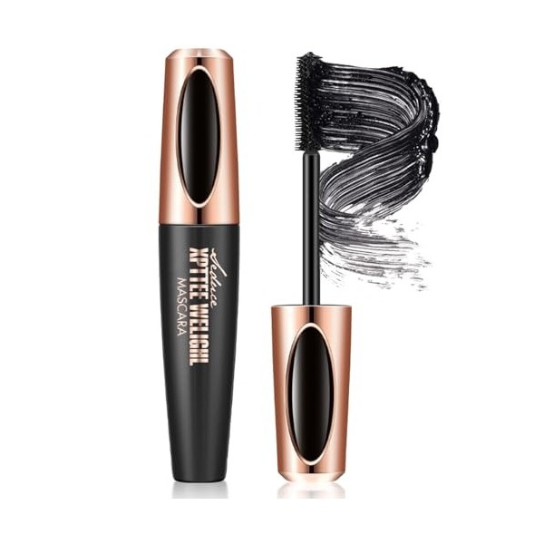 Mascara Volume et Longueur, Mascara Fibre de Soie 4D, Brosse Fibres Haute Précision - Extreme Black - résistant aux taches, S