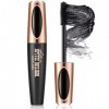 Mascara Volume et Longueur, Mascara Fibre de Soie 4D, Brosse Fibres Haute Précision - Extreme Black - résistant aux taches, S