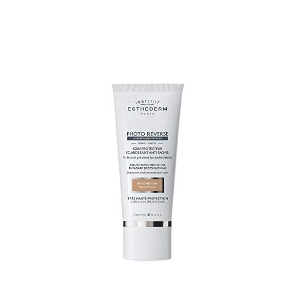 Institut Esthederm - Soin Photo Reverse Teinté Très Haute Protection - Crème Éclaircissante - Atténue et Prévient les Taches 