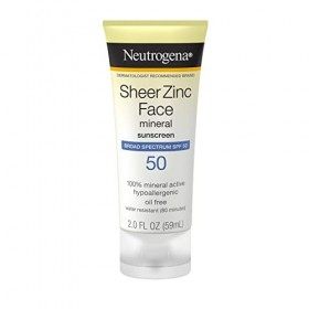 Neutrogena Sheer Zinc Oxide Dry-Touch Face Sunscreen with Broad Spectrum SPF 50, Oil-Free, Non-Comedogenic & Non-Greasy Miner