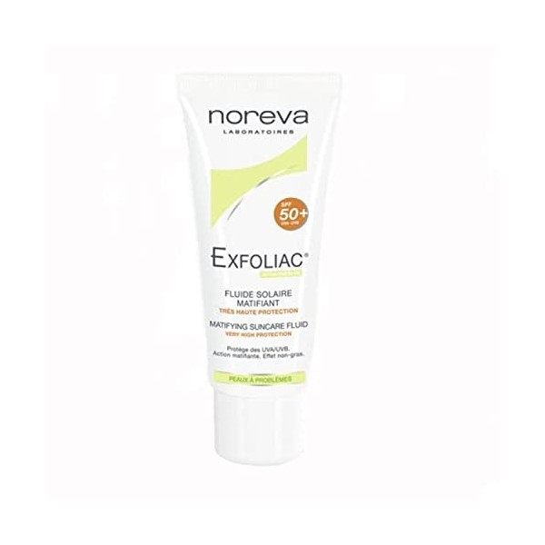Noreva Exfoliac Fluide Solaire Matifiant SPF50+ 40 ml