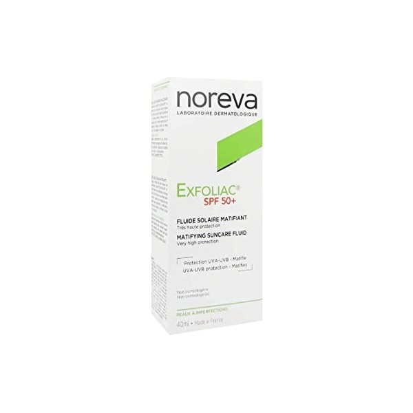 Noreva Exfoliac Fluide Solaire Matifiant SPF50+ 40 ml