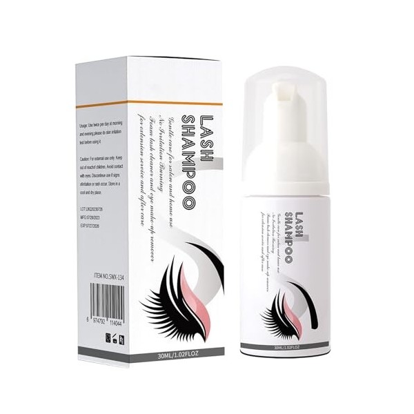 Shampoing pour cils,Nettoyant doux pour extensions de cils 30 ml | Shampoing pour extensions de cils, nettoyant moussant pour