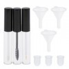 3 Pièces Cils Croissance Mascara Tube Eyeliner Flacons Vernis à Lèvres en Plastique avec Entonnoirs et Capuchon - Kit pour Vo