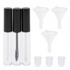 3 Pièces Cils Croissance Mascara Tube Eyeliner Flacons Vernis à Lèvres en Plastique avec Entonnoirs et Capuchon - Kit pour Vo