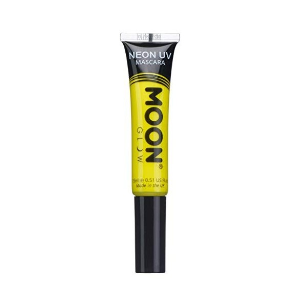 Moon Glow Mascara UV néon | Couleur néon vive, brille sous un éclairage UV | Maquillage néon, jaune foncé, 15 ml paquet de 1