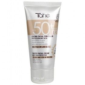 Tahe Crème Solaire pour Visage avec Protection Solaire Couleur SPF50+ 50 ml