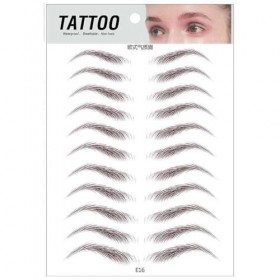 Lot de 3 feuilles dautocollants pour sourcils 4D en forme de cheveux - Imperméables - Paires de filles - 33 transferts pour 