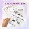 Sularpek 3 Ensembles Strass Autocollant Visage, Strass Maquillage Visage, Visage Bijoux Maquillage Strass Autocollant, pour M